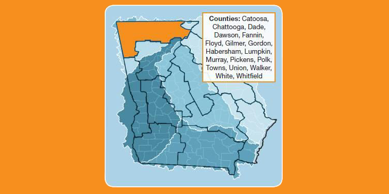 Coosa North Ga regional map