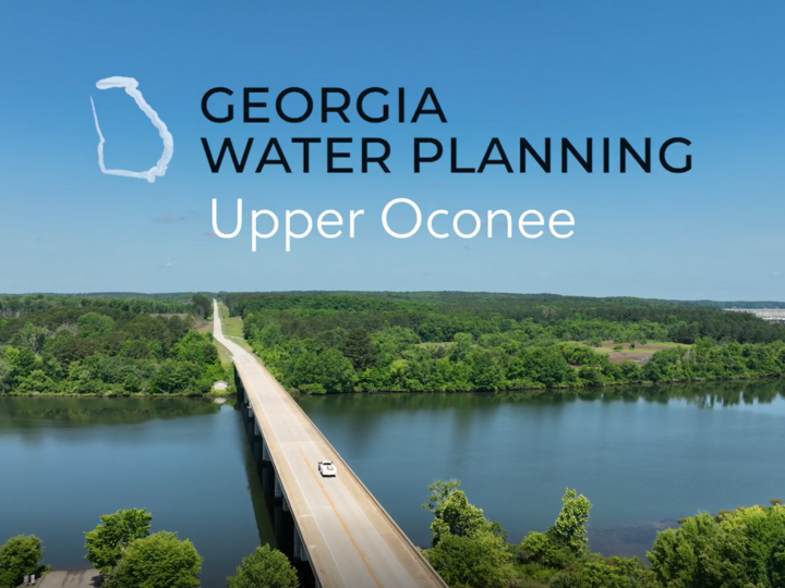 Video Cover Picture of bridge over Upper Oconee water with trees on banks
