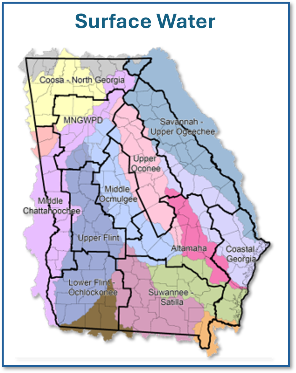 Georgia Surface Water Map