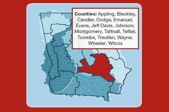 map highlighting Altamaha region