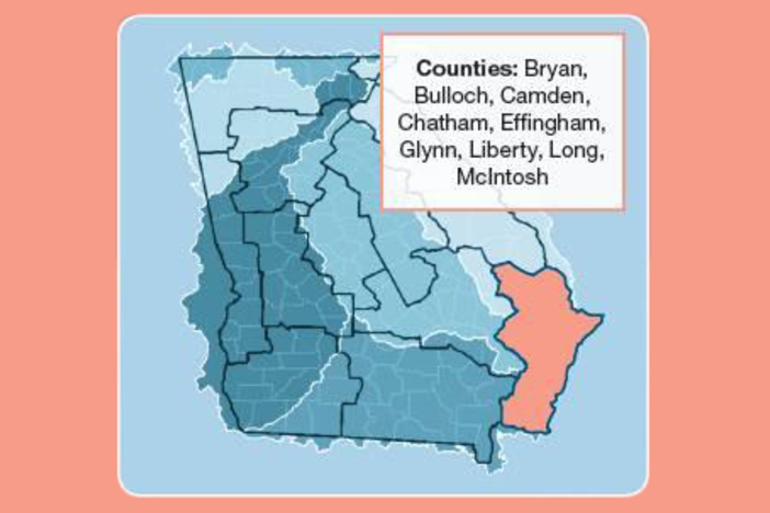 Coastal Georgia regional map